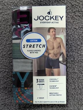 Jockey Cotton Stretch 4" Boxer Briefs *3-pack* NWT